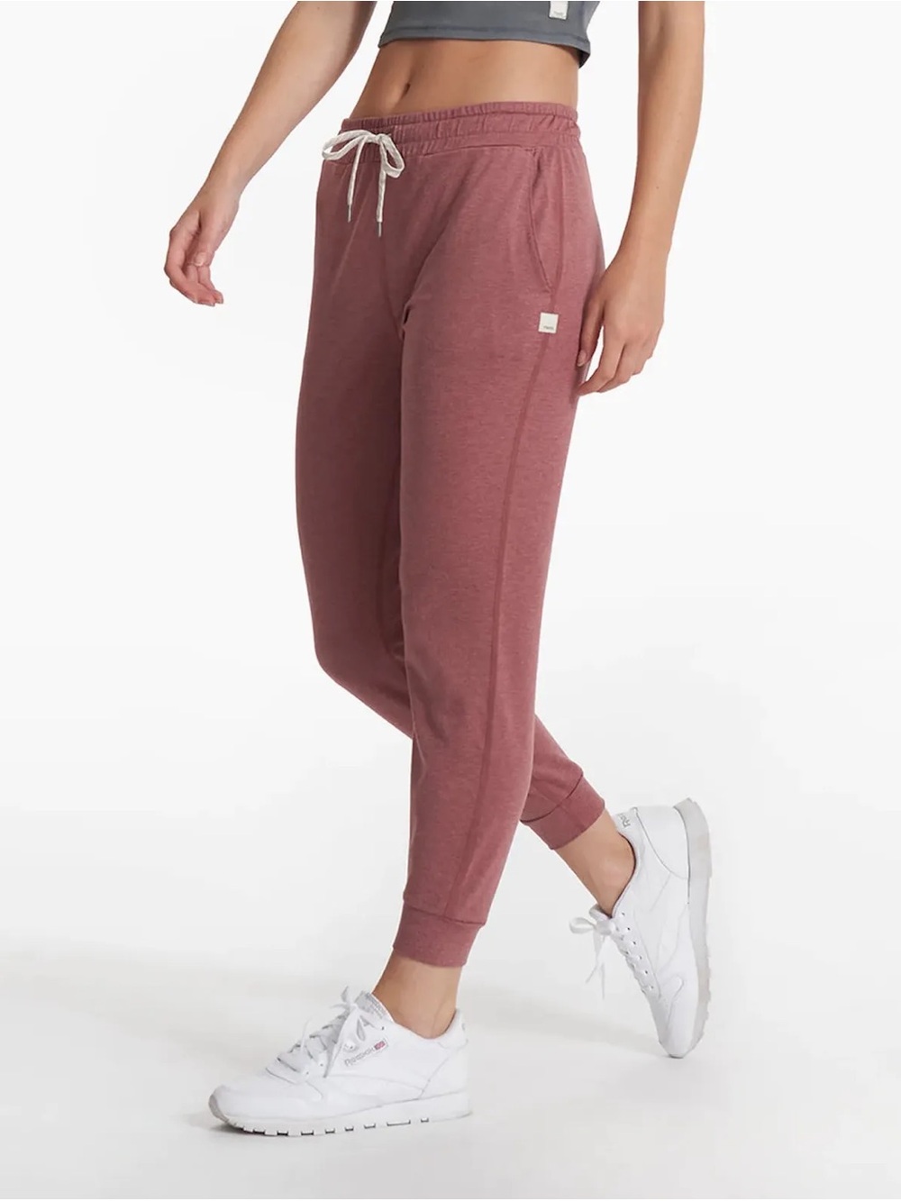 VUORI | SET Marsala Heather rib Crop Tank with Joggers Set